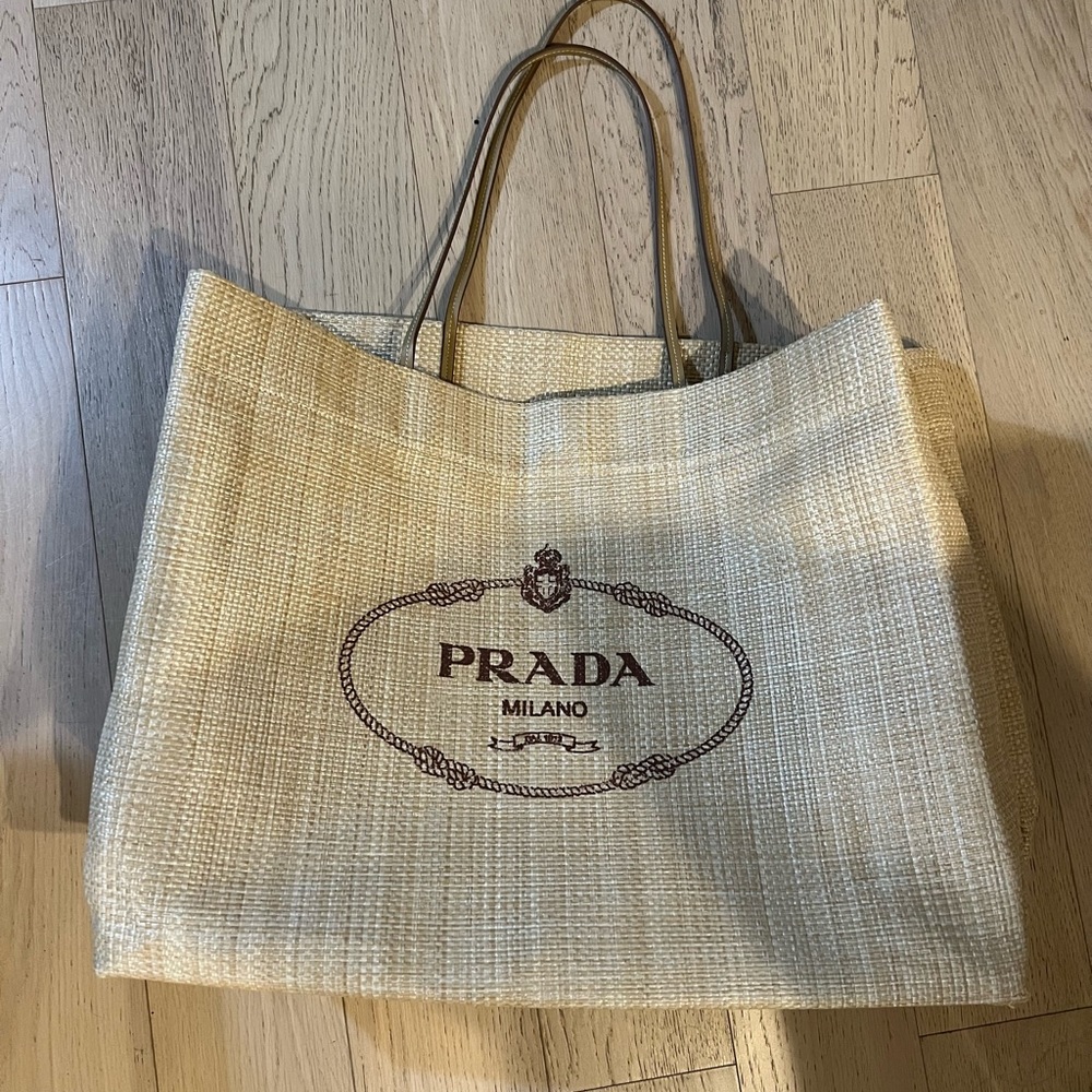 Prada raffia xl tote